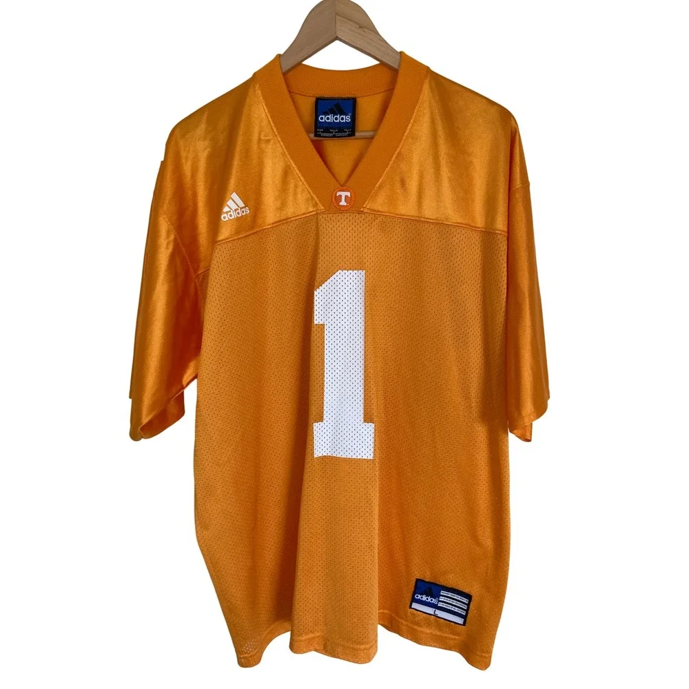 Adidas Tennessee Volunteers Football Jersey Orange White Number 1 Mens Large